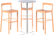 Baxter Bar Table Package - 3 Stools